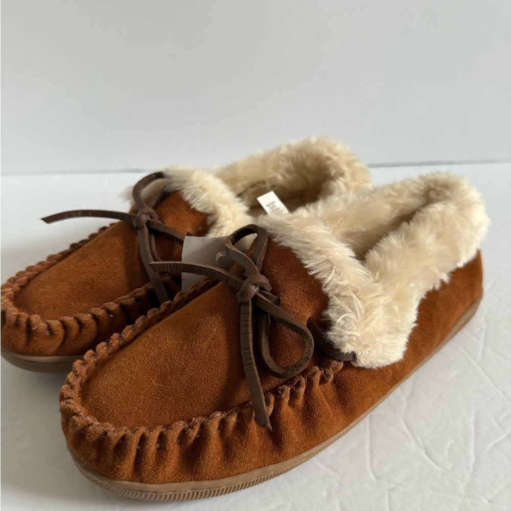 J. Crew Brown Moccasins with Cream Lining Women Size 7